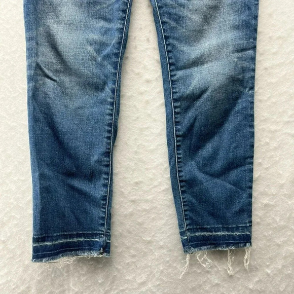 Abercrombie & Fitch Jeans Women's Sz 25 Blue Harper Ankle Cropped Raw Hem Denim - Picture 8 of 12